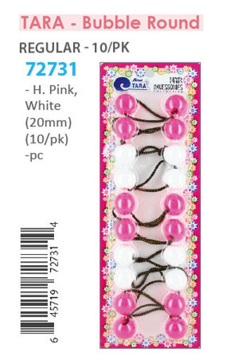 Tara Bubble Round 72731 H. Pink, White 20mm 10/pk -pc – Canada Beauty ...