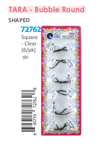 Tara Bubble Square 72762 Clear 6/pk -pc