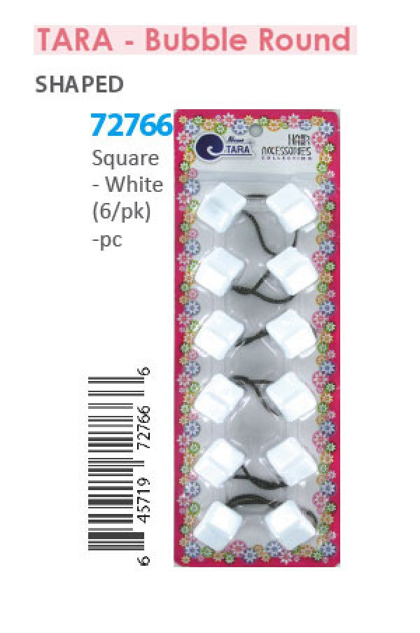 Tara Bubble Square 72766 White 6/pk -pc