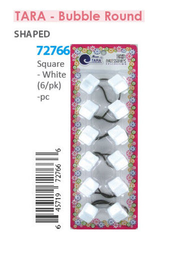Tara Bubble Square 72766 White 6/pk -pc
