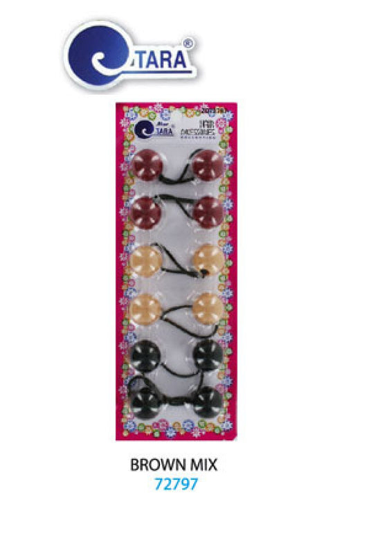 Tara Bubble Round 72797 Brown Mix 24mm  6/pk -pc