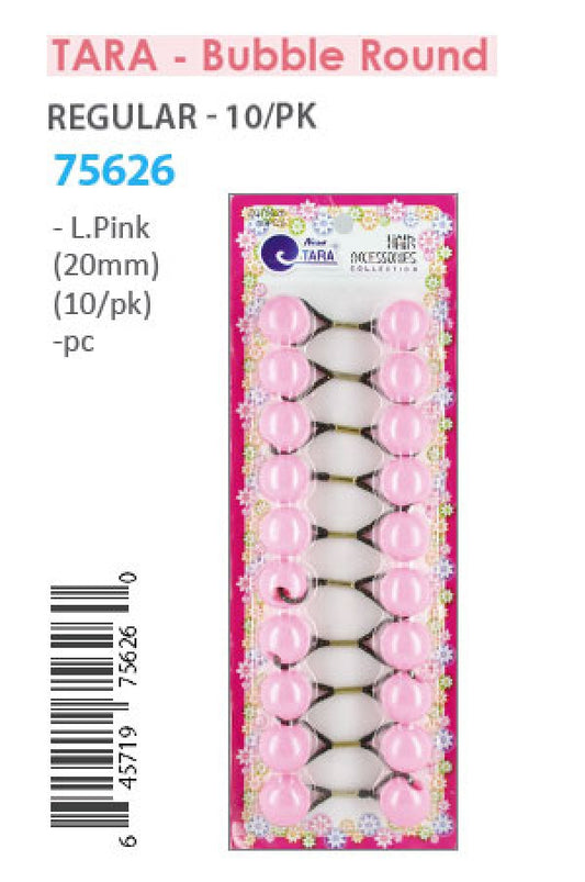 Tara Bubble Round 75626 L.Pink 20mm  10/pk -pc