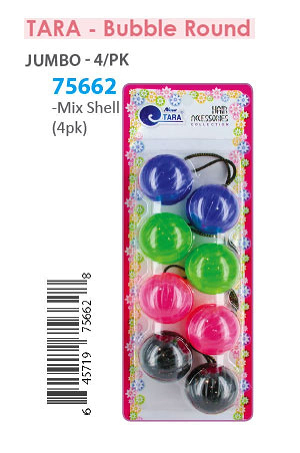 Tara Bubble Round 75662 Mix Shell Jumbo 4/pk -pc