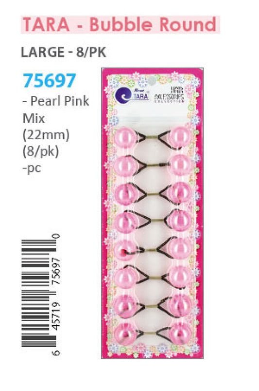 Tara Bubble Round 75697 Pearl Pink Mix 22mm  8/pk -pc