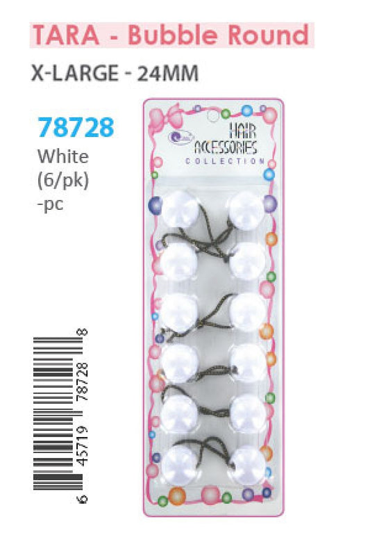 Tara Bubble Round 78728 White XL 6/pk -pc