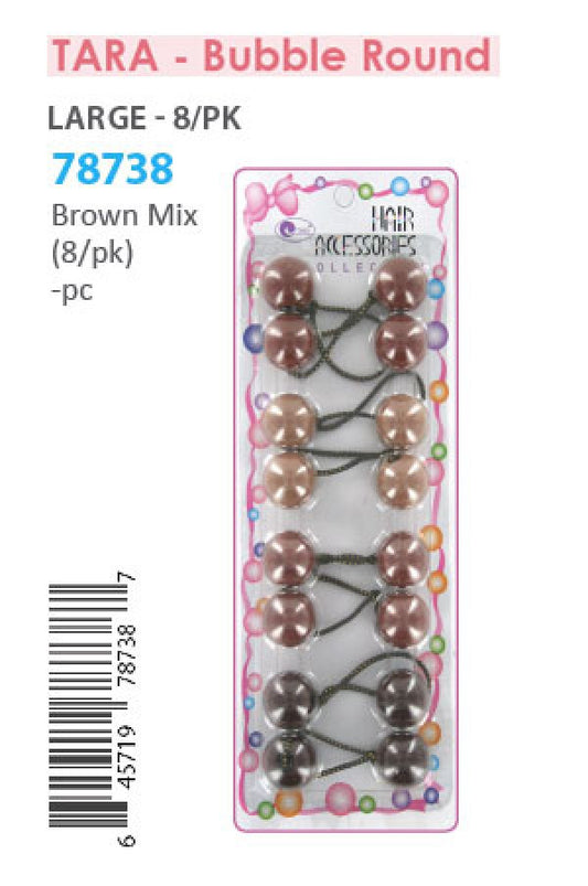 Tara Bubble Round 78738 Brown Mix Large 8/pk -pc