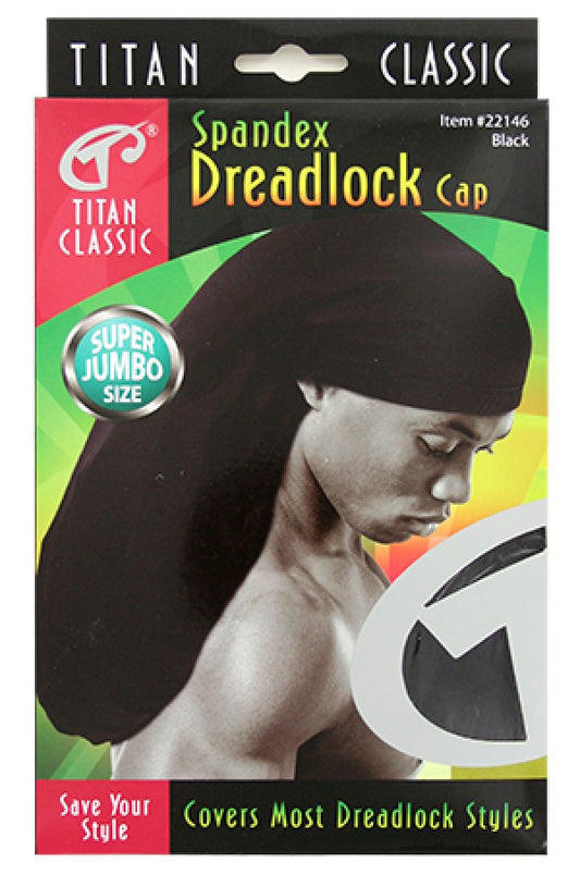 Titan22146 Spandex Dreadlock Cap Super Jumbo -Black -dz