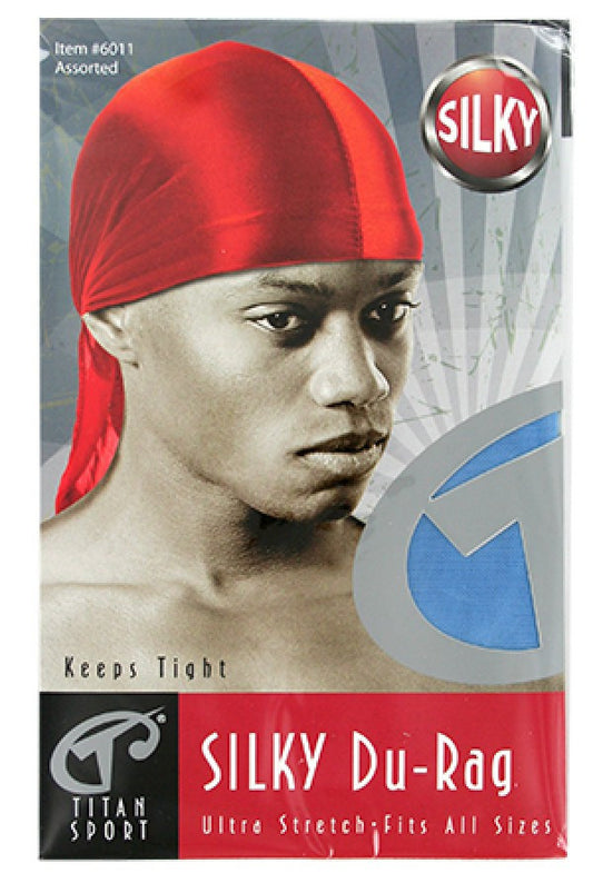 Titan6011 Silk DuRag Ultra Strech -Assorted Red -dz