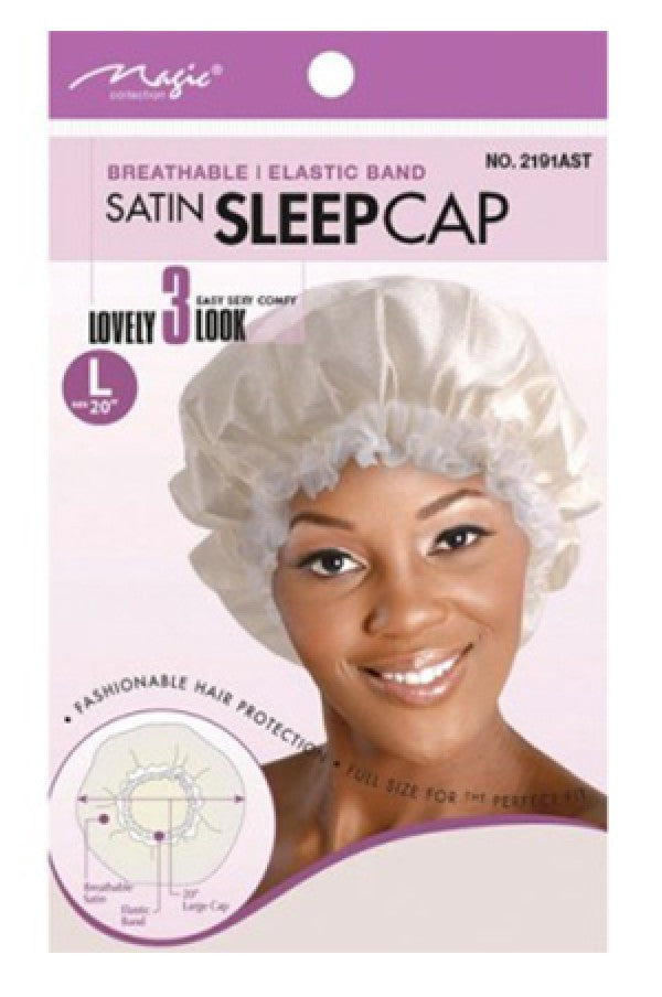 Magic Collection-2191  Large Satin Sleep Cap-Asst-dz
