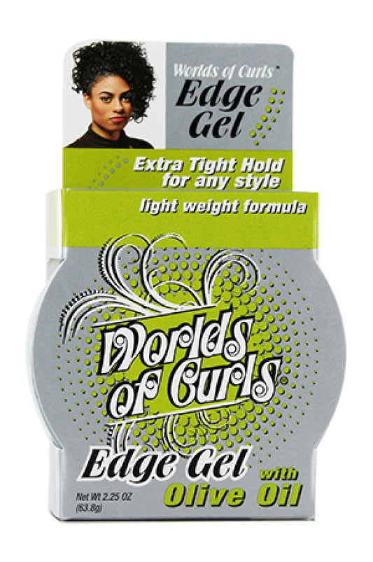 Worlds Of Curls-14 Edge Gel w/Olive Oil (2.25 oz)