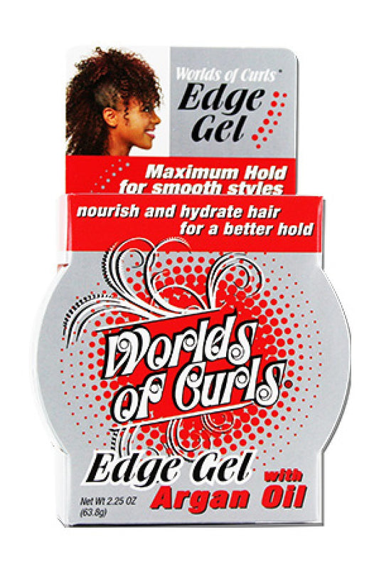 Worlds Of Curls-15 Edge Gel w/Argan Oil (2.25 oz)